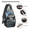 WSOIHFEC Sling Bag for Women Men Chest Bag Black rocks on the water Crossbody Bag Small Sling Backpack Fanny Packs Hiking Daypack view 3