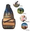 VTCTOASY Sling Bag Crossbody Sling Backpack for Men Women Vintage Book Cross Chest Bag Travel Hiking Daypack view 4
