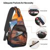 WSOIHFEC Sling Bag for Women Men Chest Bag Dusk Dolphin Crossbody Bag Small Sling Backpack Fanny Packs Hiking Daypack view 3