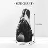 WSOIHFEC Sling Bag for Women Men Chest Bag Black white horses Crossbody Bag Small Sling Backpack Fanny Packs Hiking Daypack view 2