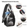 WSOIHFEC Sling Bag for Women Men Chest Bag Black white horses Crossbody Bag Small Sling Backpack Fanny Packs Hiking Daypack view 3