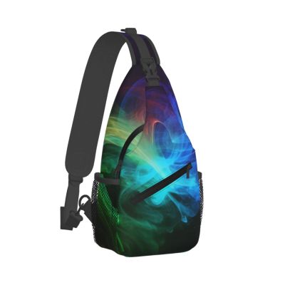 WSOIHFEC Sling Bag for Women Men Chest Bag Rainbow smoke Crossbody Bag Small Sling Backpack Fanny Packs Hiking Daypack