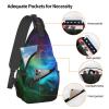WSOIHFEC Sling Bag for Women Men Chest Bag Rainbow smoke Crossbody Bag Small Sling Backpack Fanny Packs Hiking Daypack view 3
