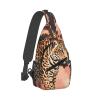WSOIHFEC Sling Bag for Women Men Chest Bag Striped Leopard Crossbody Bag Small Sling Backpack Fanny Packs Hiking Daypack view 1