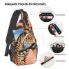 WSOIHFEC Sling Bag for Women Men Chest Bag Striped Leopard Crossbody Bag Small Sling Backpack Fanny Packs Hiking Daypack view 3
