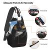 WSOIHFEC Sling Bag for Women Men Chest Bag Black Cute Cat Crossbody Bag Small Sling Backpack Fanny Packs Hiking Daypack view 3