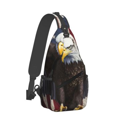 WSOIHFEC Sling Bag for Women Men Chest Bag American USA Flag Eagle Art Crossbody Bag Small Sling Backpack Fanny Packs Hiking Daypack