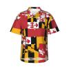 Maryland Flag Men's Casual Shirts Short Sleeve Regular Fit Fashion Camp Beach Shirts Tops view 1
