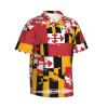 Maryland Flag Men's Casual Shirts Short Sleeve Regular Fit Fashion Camp Beach Shirts Tops view 2