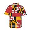 Maryland Flag Men's Casual Shirts Short Sleeve Regular Fit Fashion Camp Beach Shirts Tops view 3