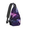 WSOIHFEC Sling Bag for Women Men Chest Bag Purple Butterfly Crossbody Bag Small Sling Backpack Fanny Packs Hiking Daypack view 1
