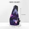 WSOIHFEC Sling Bag for Women Men Chest Bag Purple Butterfly Crossbody Bag Small Sling Backpack Fanny Packs Hiking Daypack view 2