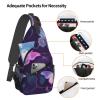 WSOIHFEC Sling Bag for Women Men Chest Bag Purple Butterfly Crossbody Bag Small Sling Backpack Fanny Packs Hiking Daypack view 3
