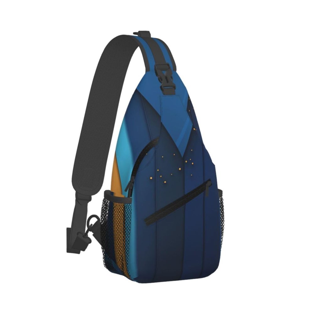 WSOIHFEC Sling Bag for Women Men Chest Bag Blue background Crossbody Bag Small Sling Backpack Fanny Packs Hiking Daypack