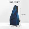 WSOIHFEC Sling Bag for Women Men Chest Bag Blue background Crossbody Bag Small Sling Backpack Fanny Packs Hiking Daypack view 2