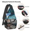 WSOIHFEC Sling Bag for Women Men Chest Bag Camouflage Shark Sea Crossbody Bag Small Sling Backpack Fanny Packs Hiking Daypack view 3