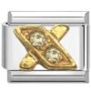 UNY JEWEL Italian Charm 9mm Gold Alphabet Letter X with Rhinestones Stainless Steel Modular Charm Link for Bracelets Unisex Jewelry Accessory view 1