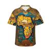 Abstract World Map Men's Casual Shirts Short Sleeve Regular Fit Fashion Camp Beach Shirts Tops Black view 1