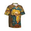 Abstract World Map Men's Casual Shirts Short Sleeve Regular Fit Fashion Camp Beach Shirts Tops Black view 2