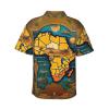 Abstract World Map Men's Casual Shirts Short Sleeve Regular Fit Fashion Camp Beach Shirts Tops Black view 3