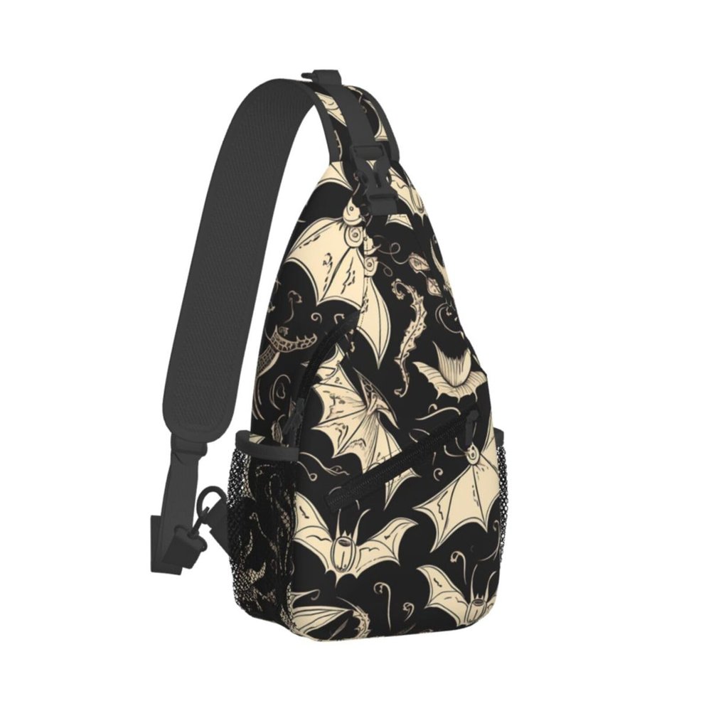 WSOIHFEC Sling Bag for Women Men Chest Bag Bat Print Crossbody Bag Small Sling Backpack Fanny Packs Hiking Daypack