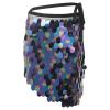 Zaldita Womens Shiny Sequin Skirts Mini High Slit Party Skirt Belly Dance Sparkly Hip Wrap Skirts Black Medium view 4