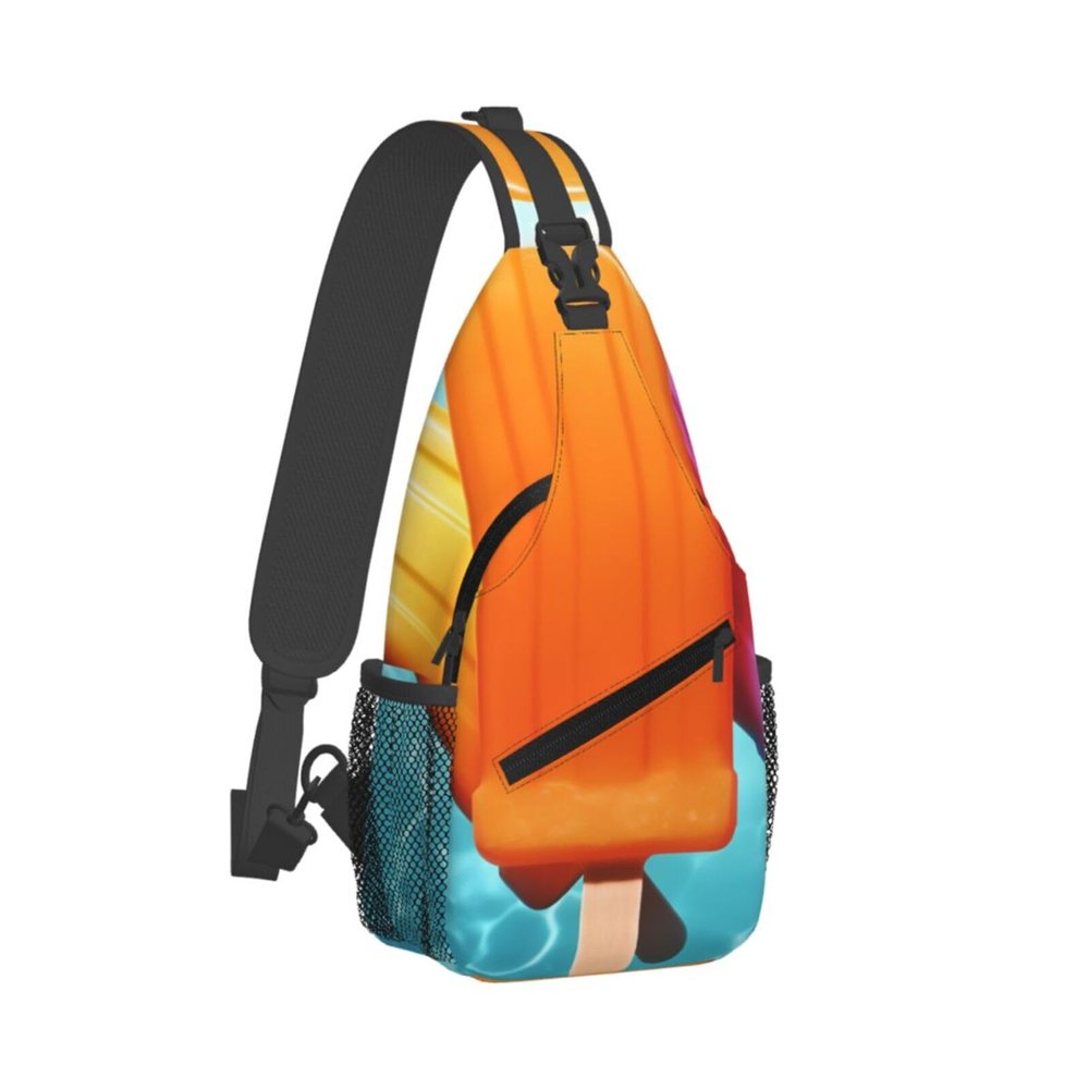 WSOIHFEC Sling Bag for Women Men Chest Bag Ice Popsicles Crossbody Bag Small Sling Backpack Fanny Packs Hiking Daypack