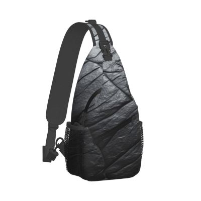 WSOIHFEC Sling Bag for Women Men Chest Bag Black Stone Crossbody Bag Small Sling Backpack Fanny Packs Hiking Daypack