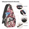 WSOIHFEC Sling Bag for Women Men Chest Bag Blooming Cherry Tree Crossbody Bag Small Sling Backpack Fanny Packs Hiking Daypack view 3