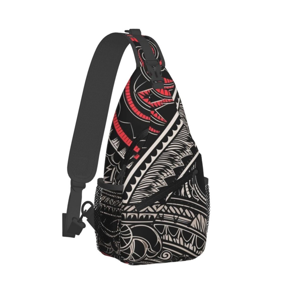 WSOIHFEC Sling Bag for Women Men Chest Bag Black outline pattern Crossbody Bag Small Sling Backpack Fanny Packs Hiking Daypack