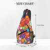 WSOIHFEC Sling Bag for Women Men Chest Bag Colorful Heart Pattern Crossbody Bag Small Sling Backpack Fanny Packs Hiking Daypack view 2