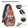 WSOIHFEC Sling Bag for Women Men Chest Bag Colorful Heart Pattern Crossbody Bag Small Sling Backpack Fanny Packs Hiking Daypack view 3