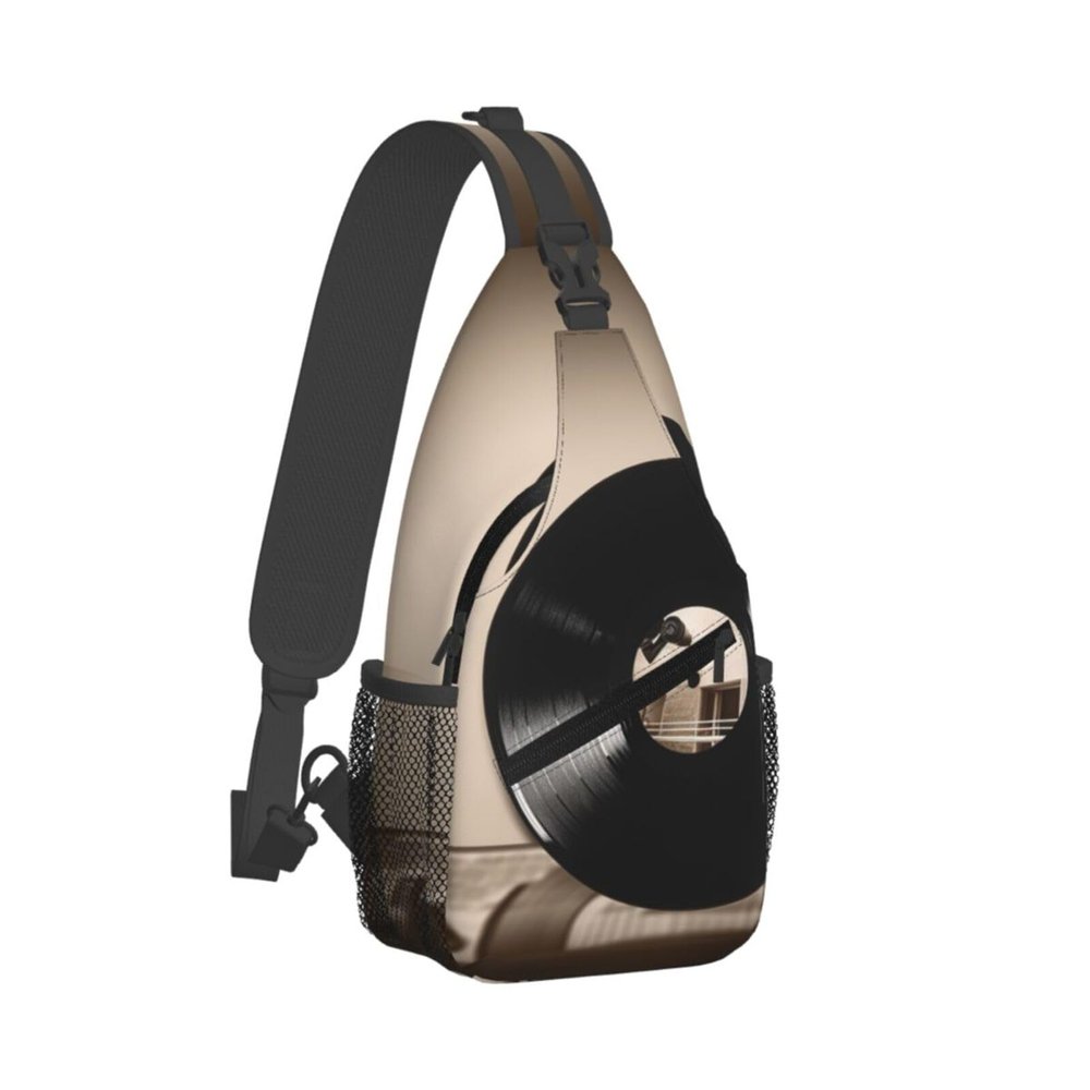 WSOIHFEC Sling Bag for Women Men Chest Bag Music Album Frame Crossbody Bag Small Sling Backpack Fanny Packs Hiking Daypack