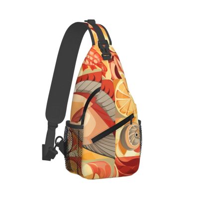 WSOIHFEC Sling Bag for Women Men Chest Bag Lobster and Crab Crossbody Bag Small Sling Backpack Fanny Packs Hiking Daypack