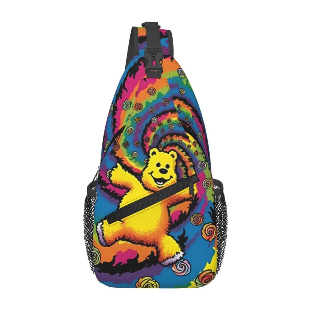 VTCTOASY Sling Bag Crossbody Sling Backpack for Men Women Dancing thanksgiving bear Cross Chest Bag Travel Hiking Daypack