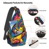 VTCTOASY Sling Bag Crossbody Sling Backpack for Men Women Dancing thanksgiving bear Cross Chest Bag Travel Hiking Daypack view 3