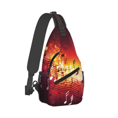 WSOIHFEC Sling Bag for Women Men Chest Bag Music notes Crossbody Bag Small Sling Backpack Fanny Packs Hiking Daypack