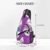 WSOIHFEC Sling Bag for Women Men Chest Bag Dog Wear Purple Sunglasses Pattern Crossbody Bag Small Sling Backpack Fanny Packs Hiking Daypack view 2