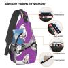 WSOIHFEC Sling Bag for Women Men Chest Bag Dog Wear Purple Sunglasses Pattern Crossbody Bag Small Sling Backpack Fanny Packs Hiking Daypack view 3