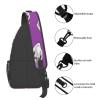 WSOIHFEC Sling Bag for Women Men Chest Bag Dog Wear Purple Sunglasses Pattern Crossbody Bag Small Sling Backpack Fanny Packs Hiking Daypack view 4