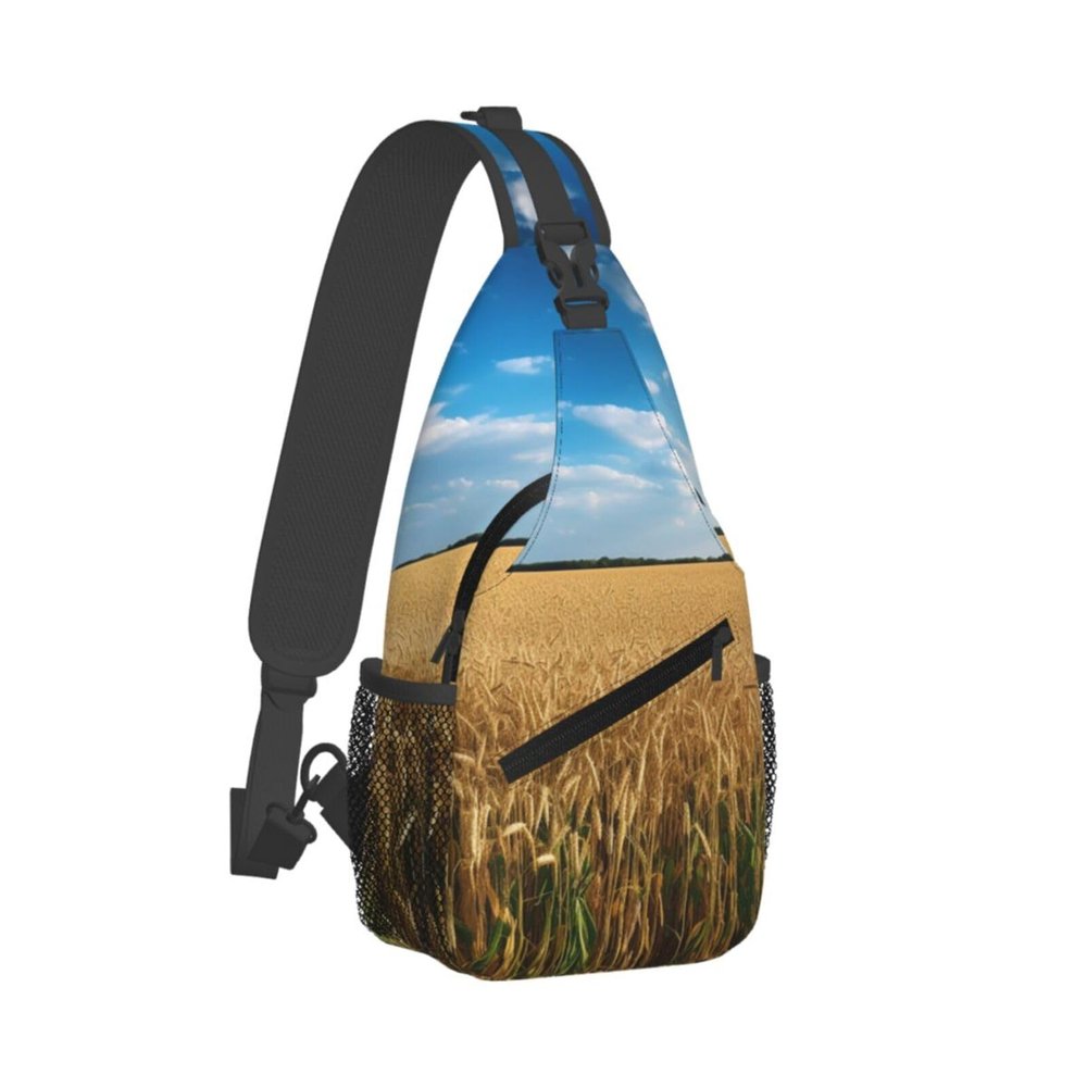WSOIHFEC Sling Bag for Women Men Chest Bag Cereal Plant Field Crossbody Bag Small Sling Backpack Fanny Packs Hiking Daypack