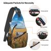 WSOIHFEC Sling Bag for Women Men Chest Bag Cereal Plant Field Crossbody Bag Small Sling Backpack Fanny Packs Hiking Daypack view 3