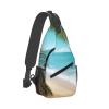 WSOIHFEC Sling Bag for Women Men Chest Bag Ocean Sea Beach Palm Leaves Crossbody Bag Small Sling Backpack Fanny Packs Hiking Daypack view 1
