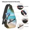 WSOIHFEC Sling Bag for Women Men Chest Bag Ocean Sea Beach Palm Leaves Crossbody Bag Small Sling Backpack Fanny Packs Hiking Daypack view 3