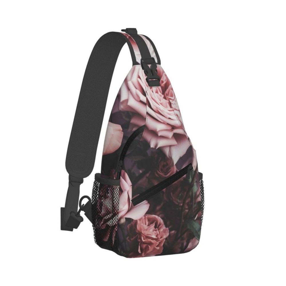 WSOIHFEC Sling Bag for Women Men Chest Bag Flower aesthetic Crossbody Bag Small Sling Backpack Fanny Packs Hiking Daypack