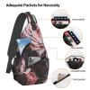WSOIHFEC Sling Bag for Women Men Chest Bag Flower aesthetic Crossbody Bag Small Sling Backpack Fanny Packs Hiking Daypack view 3