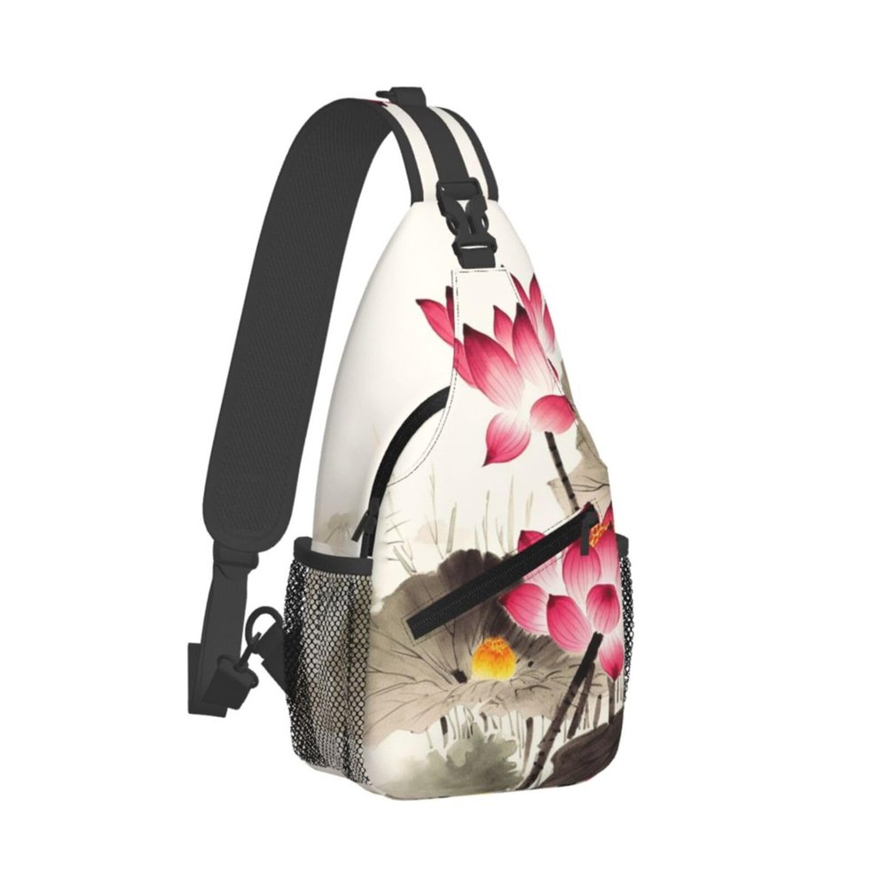 WSOIHFEC Sling Bag for Women Men Chest Bag Ink Painting Crossbody Bag Small Sling Backpack Fanny Packs Hiking Daypack