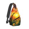 WSOIHFEC Sling Bag for Women Men Chest Bag Dreamlike Sunset Of A Sunflower Field Crossbody Bag Small Sling Backpack Fanny Packs Hiking Daypack view 1
