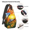 WSOIHFEC Sling Bag for Women Men Chest Bag Dreamlike Sunset Of A Sunflower Field Crossbody Bag Small Sling Backpack Fanny Packs Hiking Daypack view 3