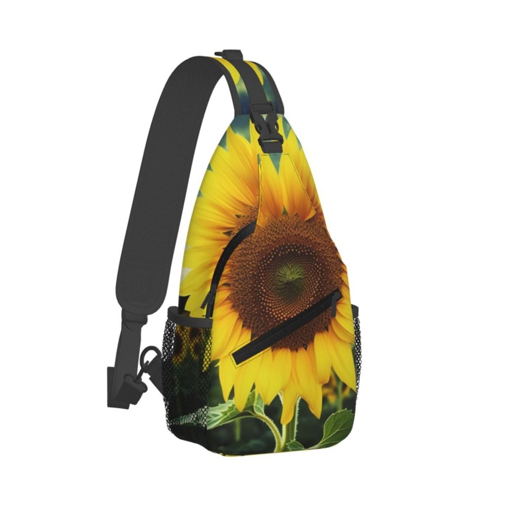 WSOIHFEC Sling Bag for Women Men Chest Bag The most beautiful sunflower Crossbody Bag Small Sling Backpack Fanny Packs Hiking Daypack